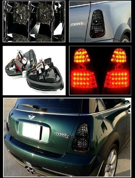 送料無料 ミニ MINI 04y-07y RA16 R50 R52 R53 後期用 リア LEDスモーククリスタル 左右セット テールランプ リヤ スモークレンズ BMW_画像2