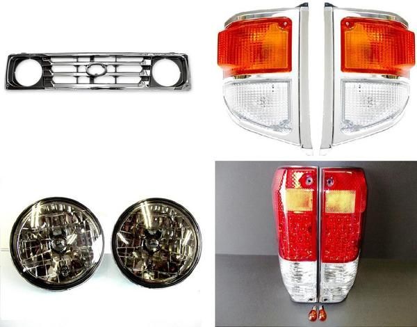 トヨタ ランクル 70 系 77 フロントグリル ヘッドライト LEDテールランプ コーナーランプ 左 右 セット HZJ77 PZJ77 ランドクルーザー_画像1