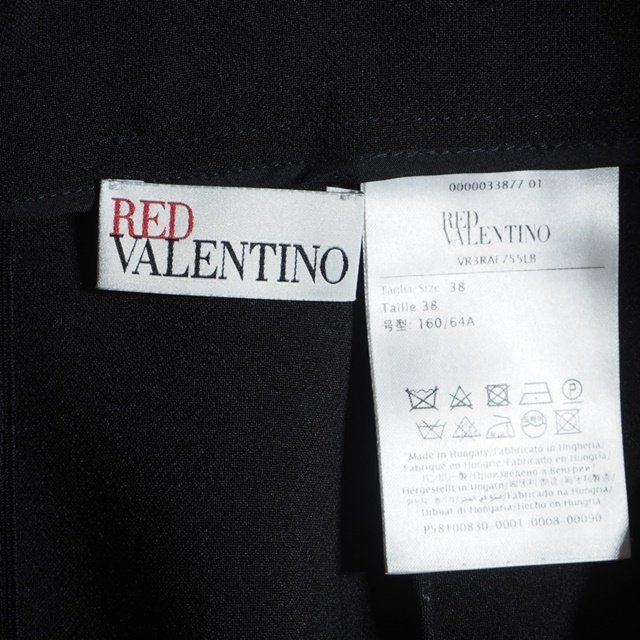 M4421f28 VRED VALENTINO red Valentino V 20AW belt attaching stretch skirt black 38 / black polyester season less 