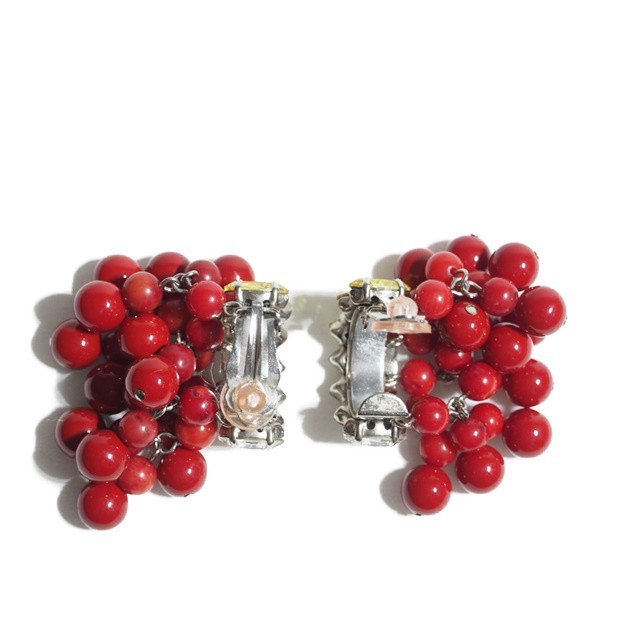 M4647f70 ▼TOGA PULLA トーガプルラ▼ beads earrings ビーズイヤリング レッド / 赤 カラービーズ ビジュー レディース TP91-AK299の画像2