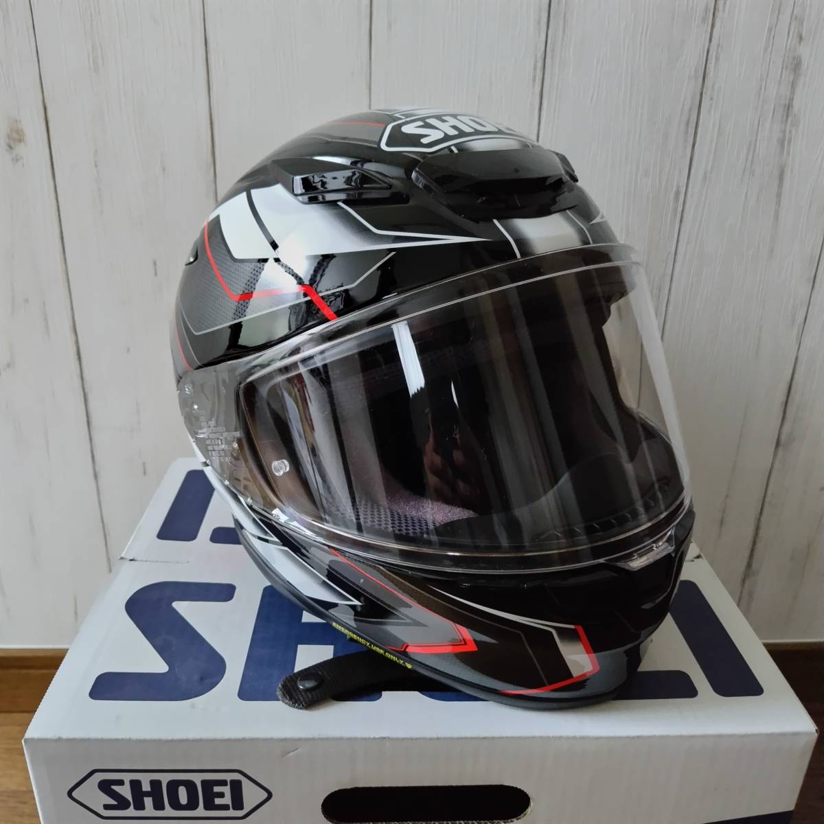 SHOEI Z-8 PROLOGUE プロローグ TC-5 ブラック/ホワイト Mサイズ　センターパット、チークパット新品交換済！_画像1