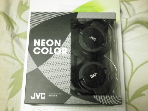 JVC JAPAN VICTOR KENWOOD STEREO HEAD PHONES NEON BLACK HA-S240-B_画像1