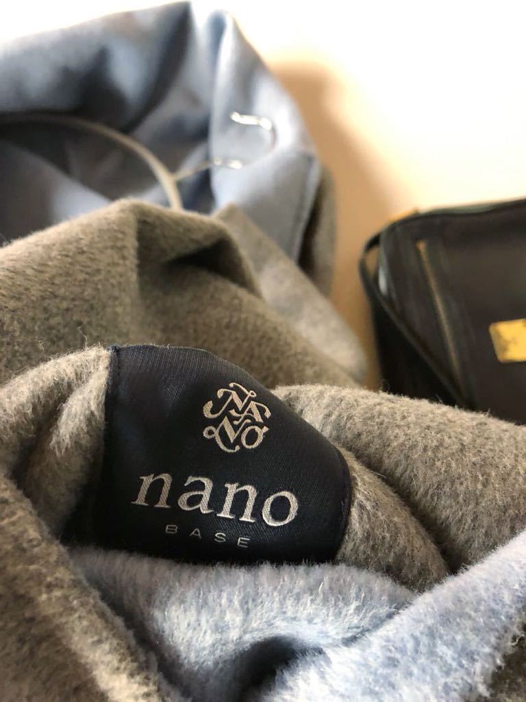 ナノユニバース nano UNIVERSE ウールブレンド使えるリバーシブルゆったりオーバーサイズダブルフェイスフーディー羽織りコート♪♪_画像5