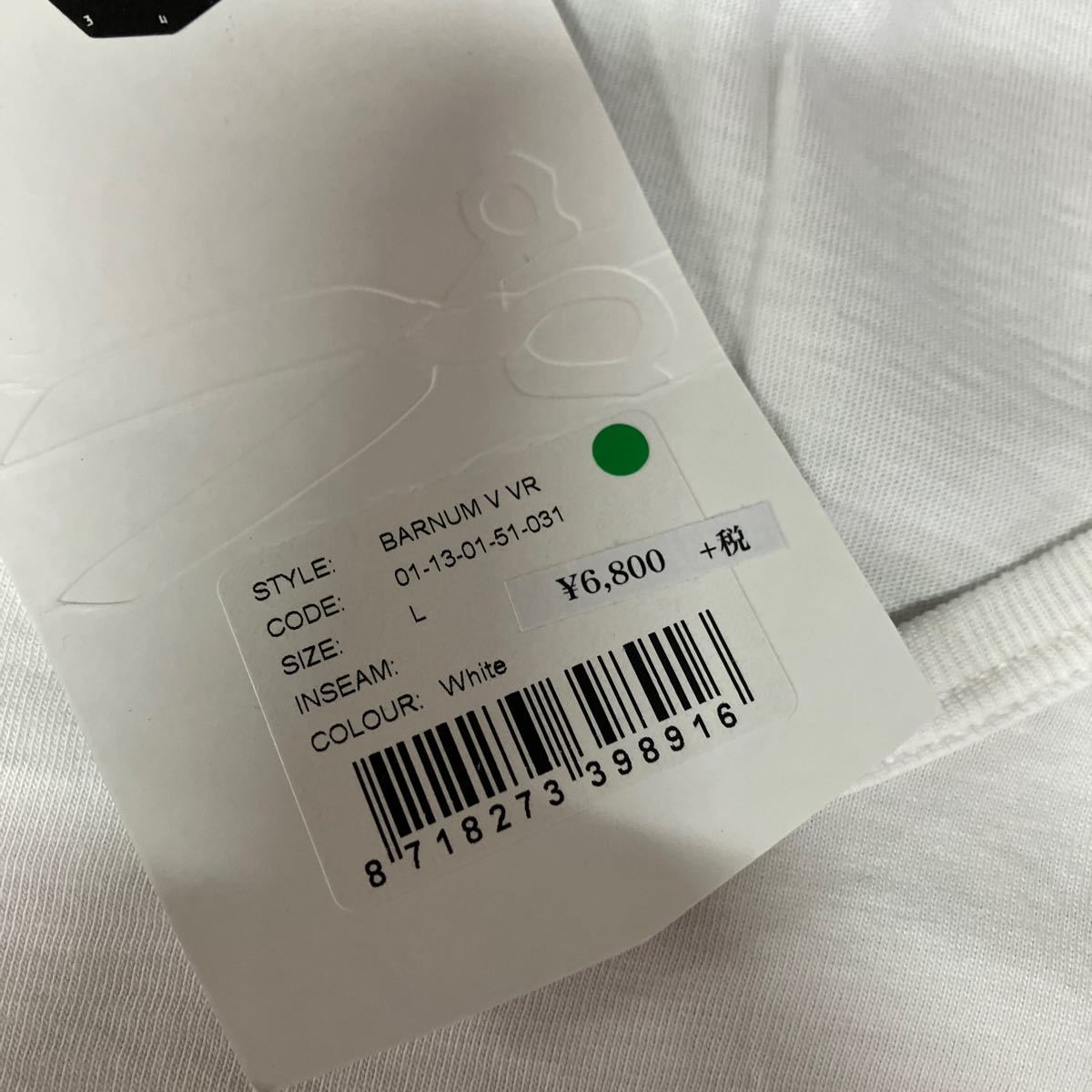 デンハム DENHAM 定価6800円 Tシャツ 未使用 ポケット付き Lサイズ メンズ 綿100% 半袖 白 ホワイト Vネック ポケT_画像5