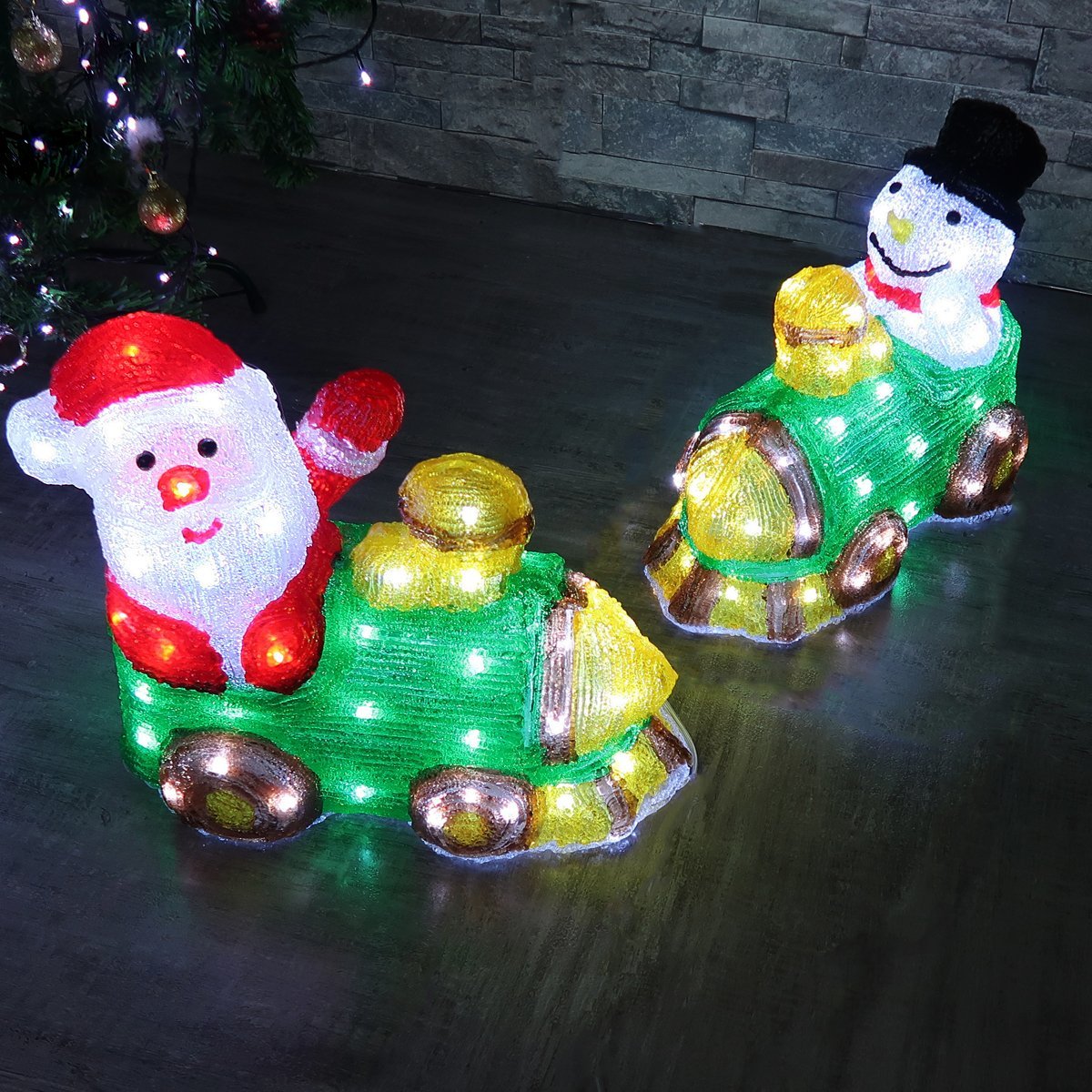 １円～売り切り クリスマス LED オブジェ クリスマスライト 光る サンタクロース モチーフライト 立体 3D 屋内屋外 電飾 店舗 TAC-67_画像6
