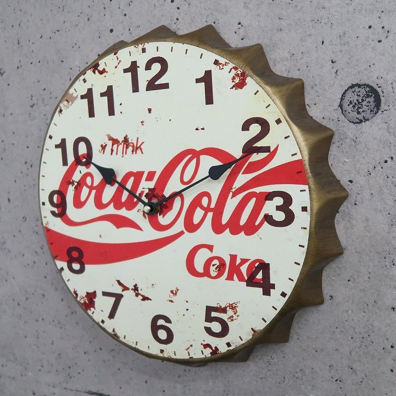 壁掛け時計 おしゃれ 壁時計 壁掛け かべ掛け時計 王冠 コカコーラ レトロ ウォールクロック インダストリアル 工業系 アメリカン BT-137_画像2
