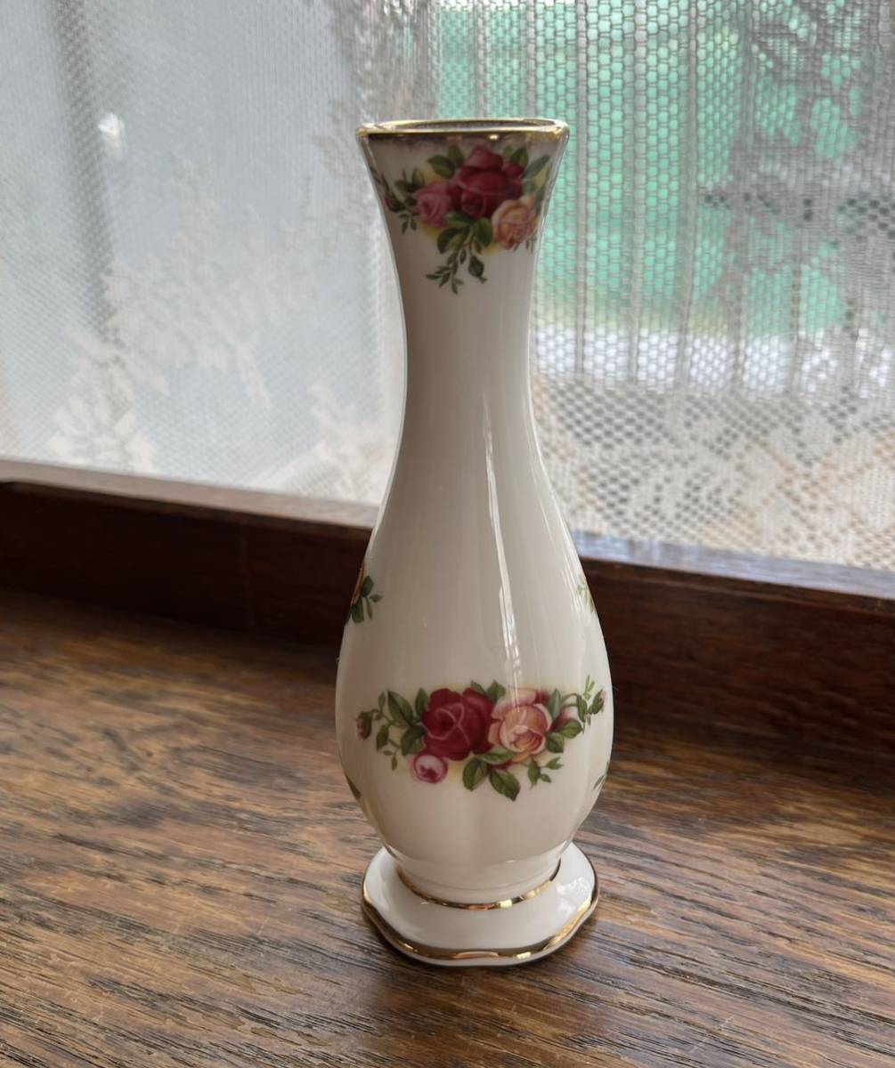 ロイヤルアルバート オールドカントリーローズ 一輪差し Royal Albert Bone China 'Old Country Roses' small vase 英国製の画像9