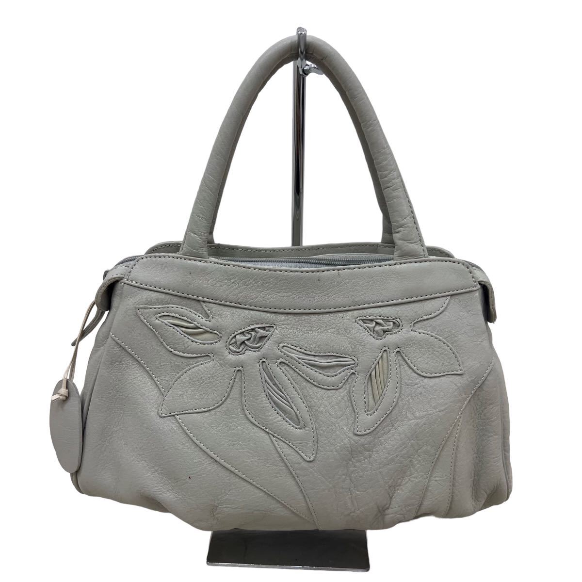 D490 IBIZA イビサ イビザ ハンドバッグ 手持ち 手提げ かばん カバン 鞄 バッグ BAG グレー系 レディース 実寸参考の画像1