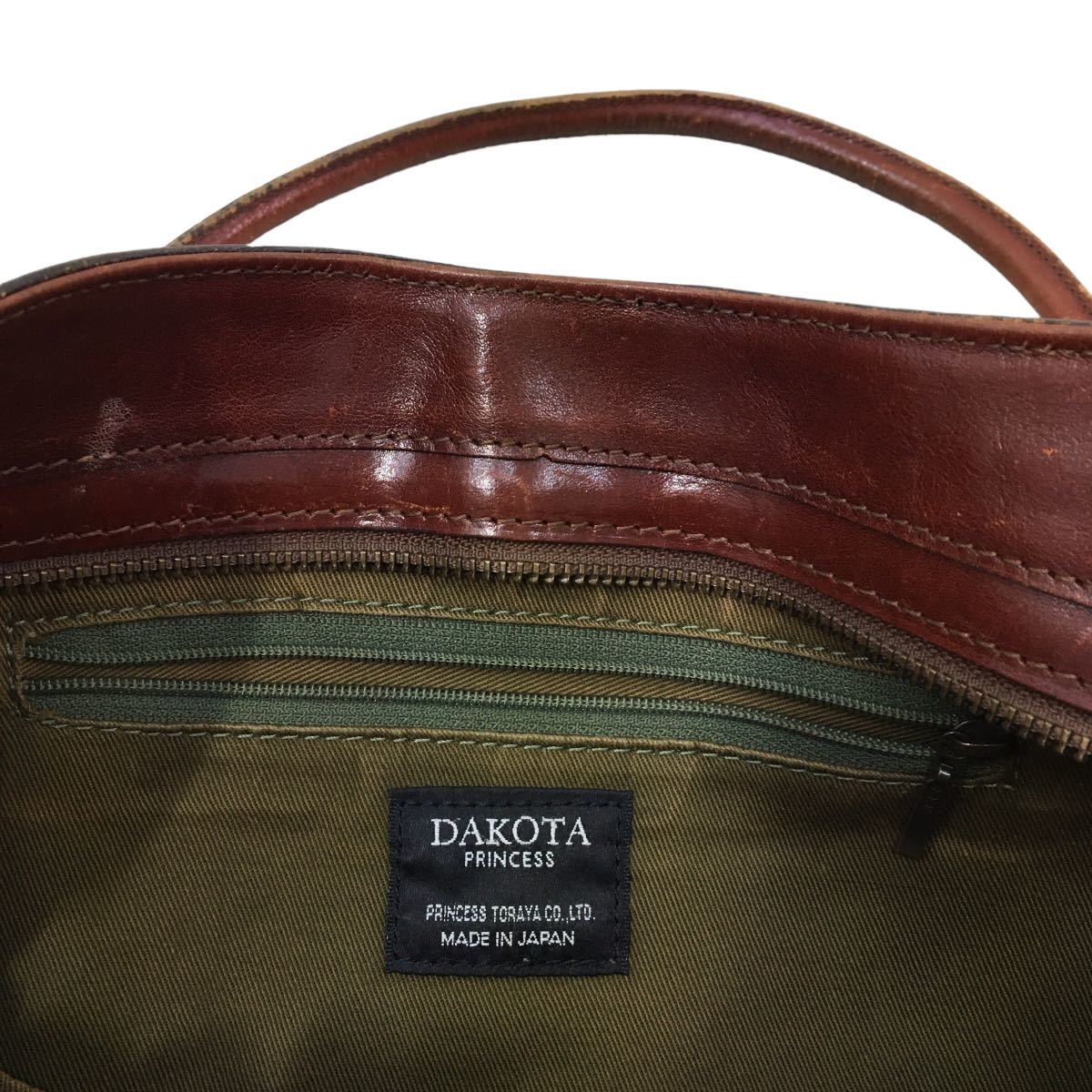 D491 日本製 Dakota ダコタ 本革 レザー 皮革 ハンドバッグ 肩掛け 手持ち かばん カバン 鞄 バッグ BAG ブラウン_画像8