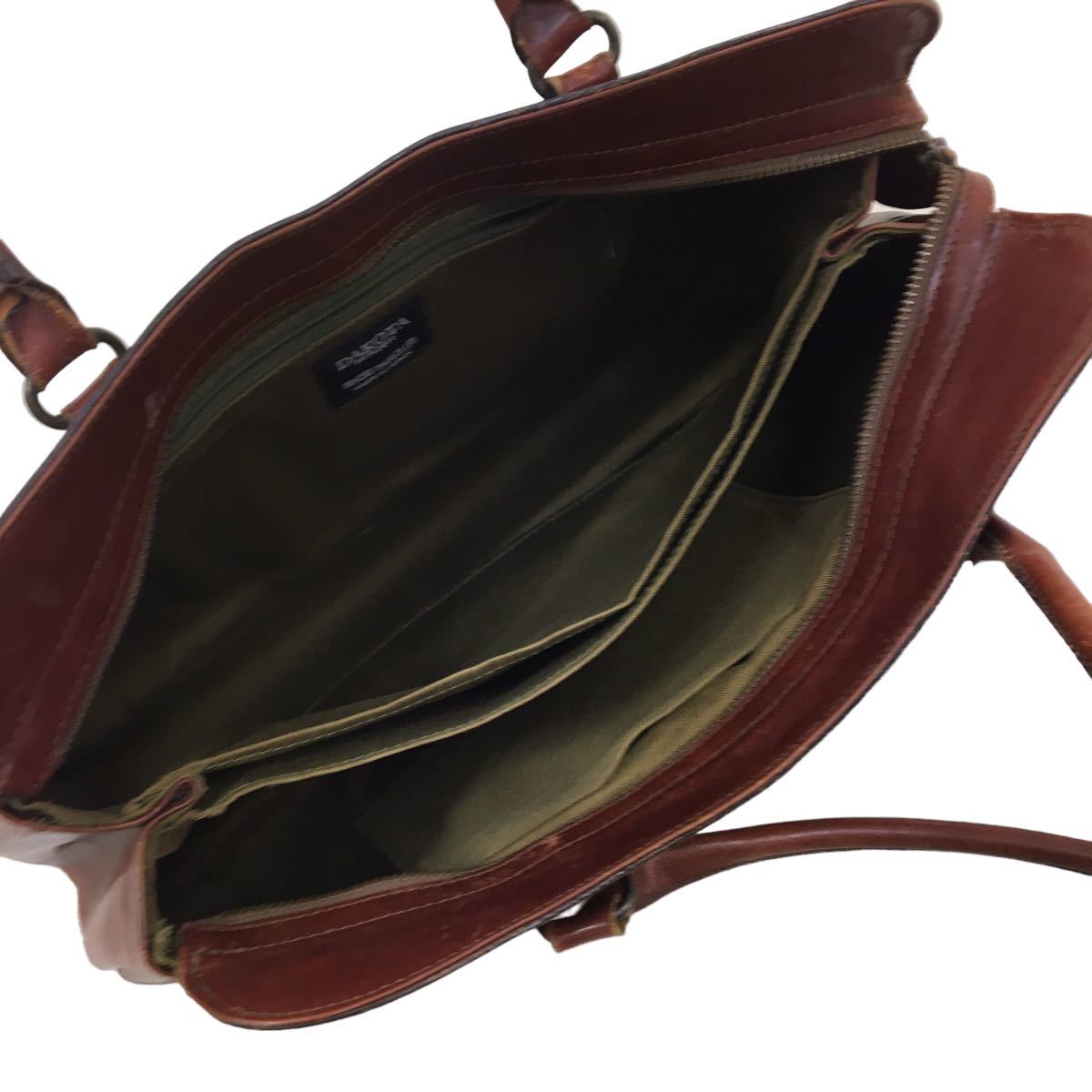 D491 日本製 Dakota ダコタ 本革 レザー 皮革 ハンドバッグ 肩掛け 手持ち かばん カバン 鞄 バッグ BAG ブラウン_画像7