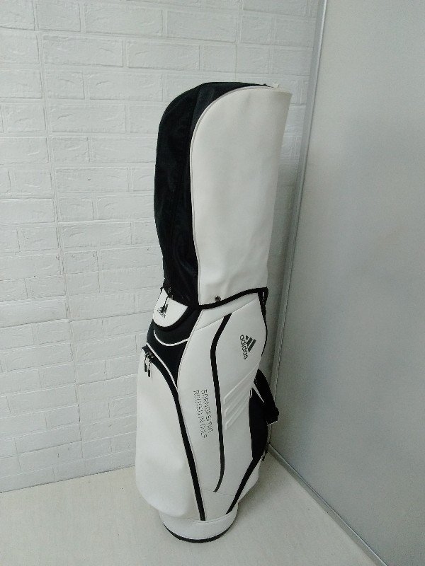adidas アディダス ゴルフ キャディバッグ CL0570 XA217 5分割 白×黒系 ゴルフバッグ