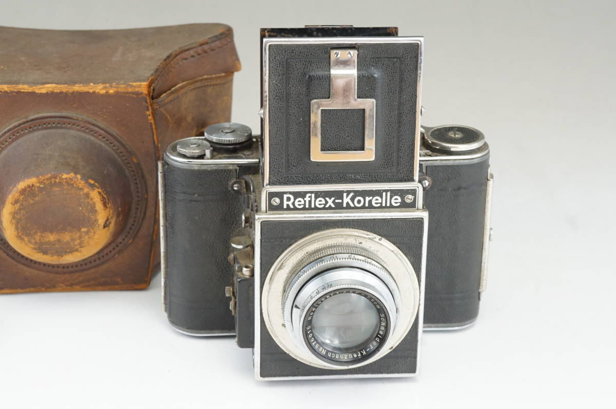 Reflex-Korelle + Schnelder-Rrauznach Radionar f=2.9 F=7.5cm 6ｘ6　ジャンク　クラシックカメラ レフレックスコレレ_画像1