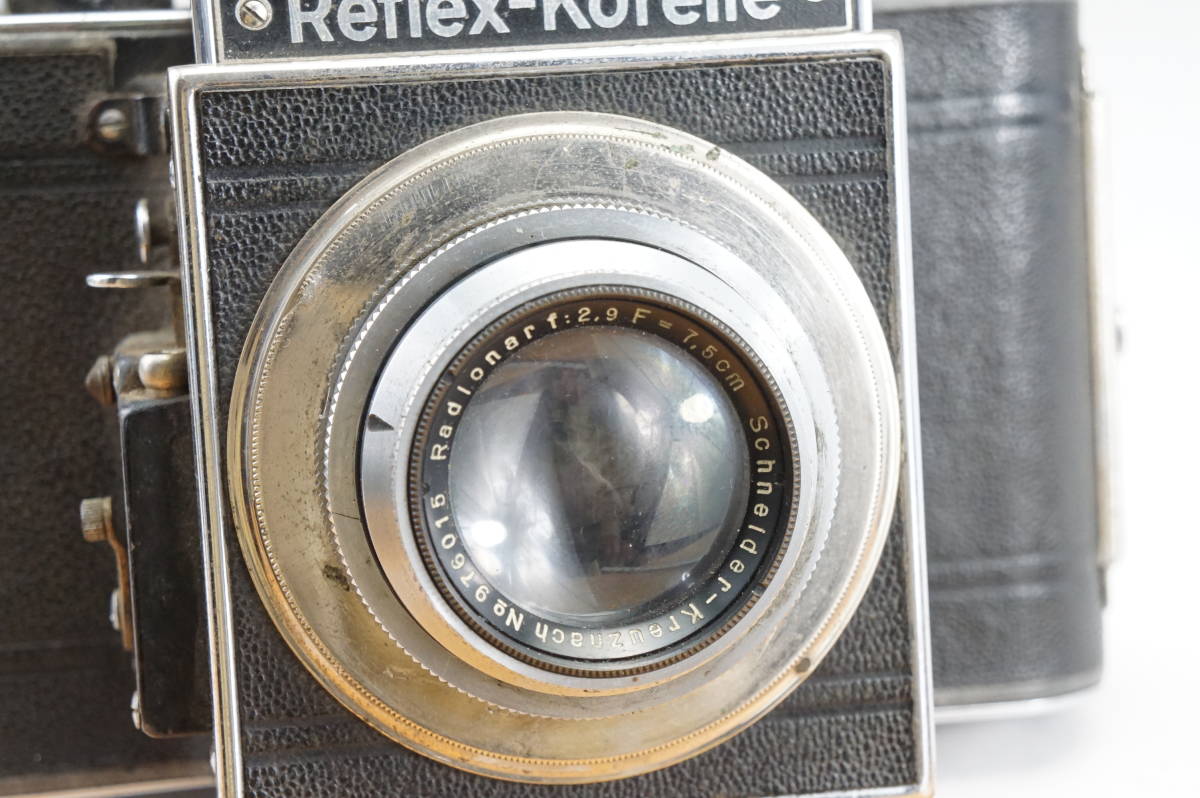 Reflex-Korelle + Schnelder-Rrauznach Radionar f=2.9 F=7.5cm 6ｘ6　ジャンク　クラシックカメラ レフレックスコレレ_画像7