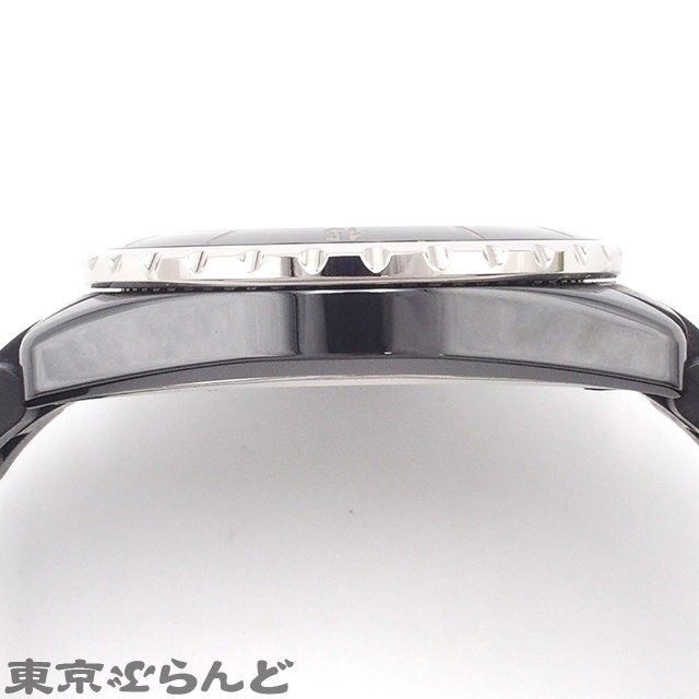 101696952 1円 シャネル CHANEL J12 38mm ラバーブレス H0684 ブラック セラミック ラバー 腕時計 メンズ 自動巻_画像7