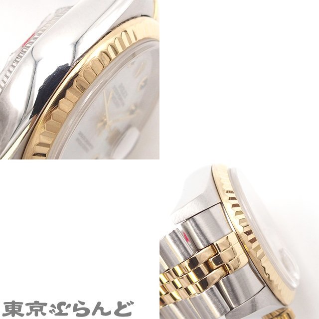 101690342 ロレックス ROLEX デイトジャスト 10P サファイア シェル 79174NGS 白 SS YG 腕時計 レディース F番 ジュビリーブレス 仕上済_画像8