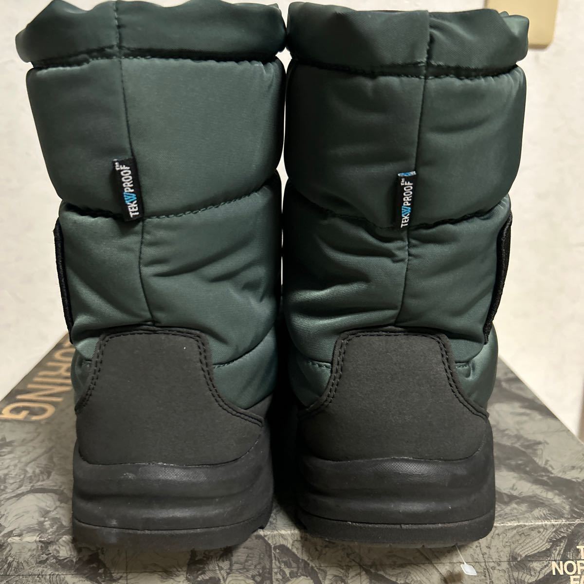 タグ有◆THE NORTH FACE ノースフェイス スノーブーツ ヌプシブーティー 25.0cm グリーン ロゴ NF51876 NUPTSE BOOTIE WP VI LOGO _画像6