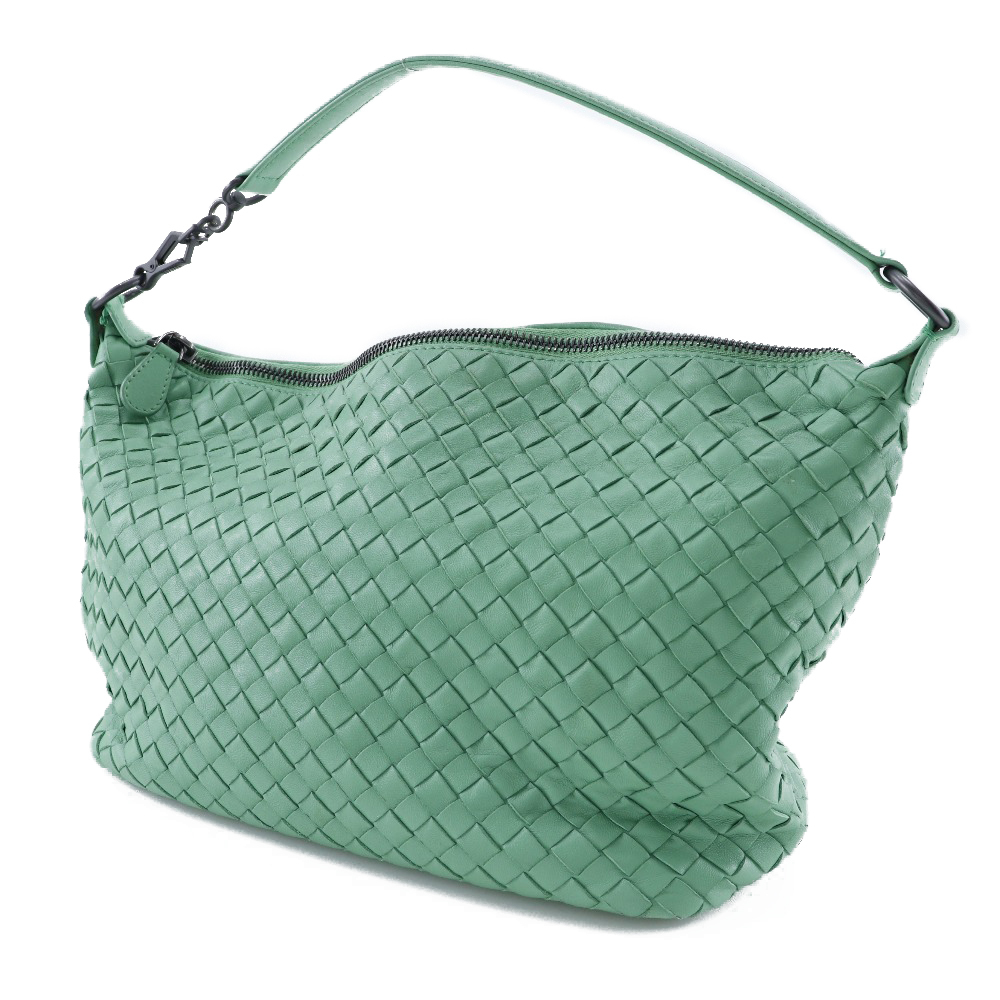 BOTTEGAVENETA ボッテガヴェネタ イントレチャート 239988 ハンドバッグ カーフ 緑 レディース【H201323614】中古_画像2