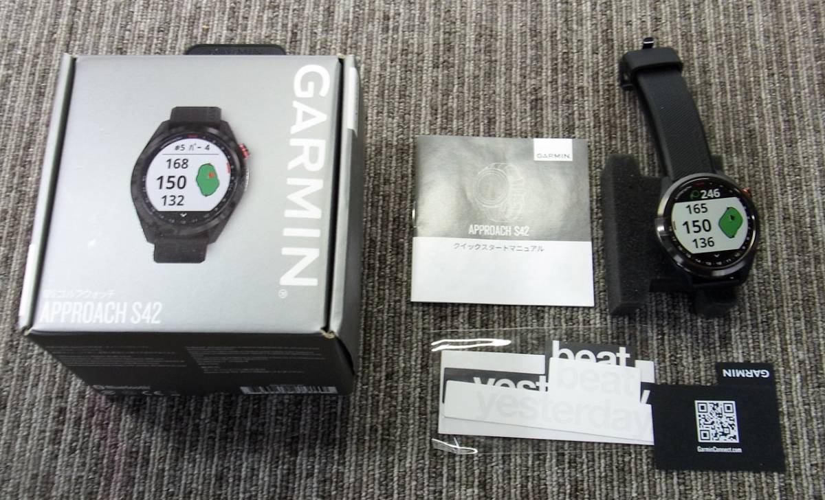 YI コ11-44 GARMIN ガーミン ゴルフナビ GPS Approach S42 Black ※充電