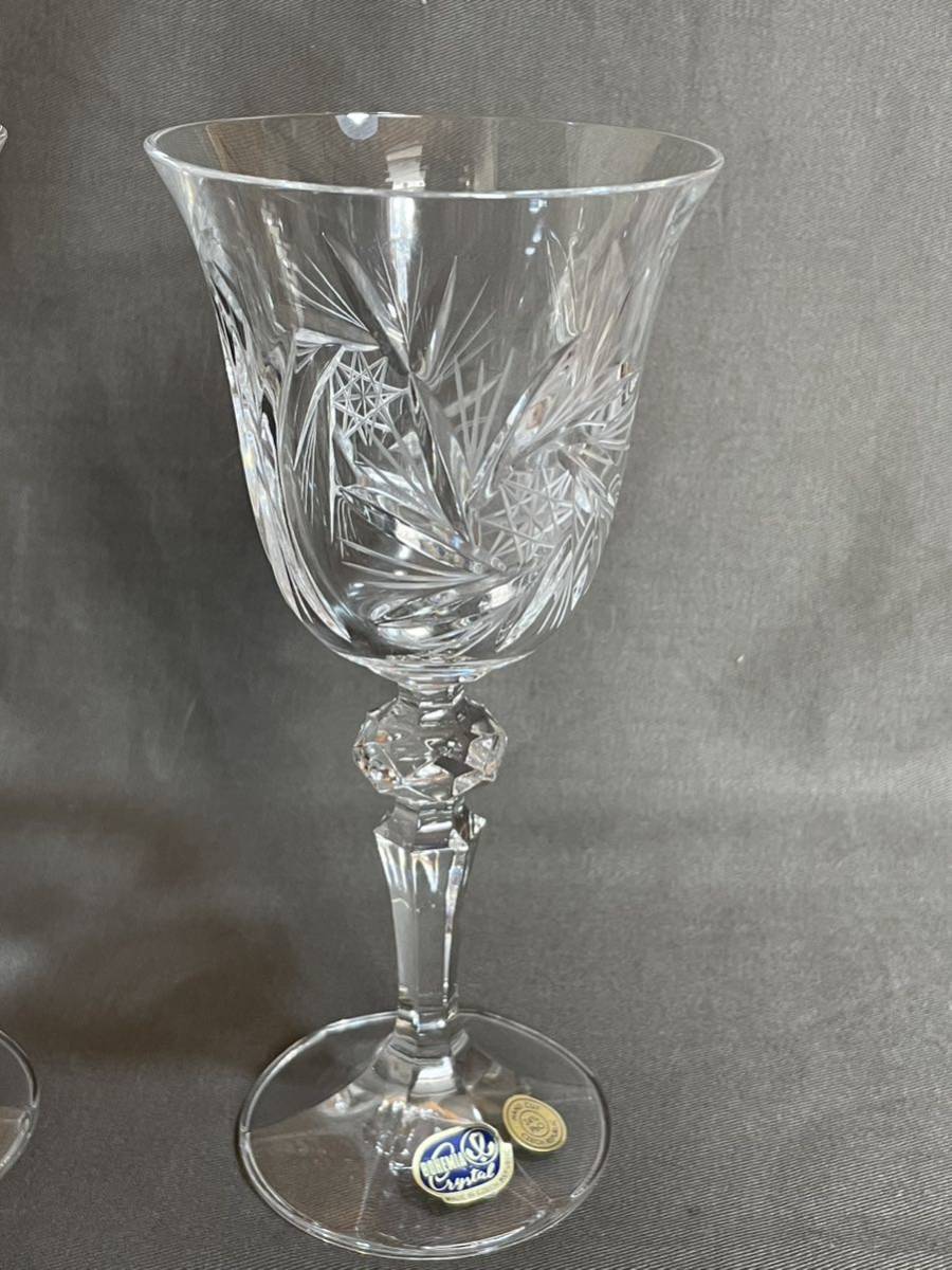 BOHEMIA ボヘミアグラス CRYSTAL ペアグラス ワイングラス クリス タル グラス ガラス 切子　食器_画像3