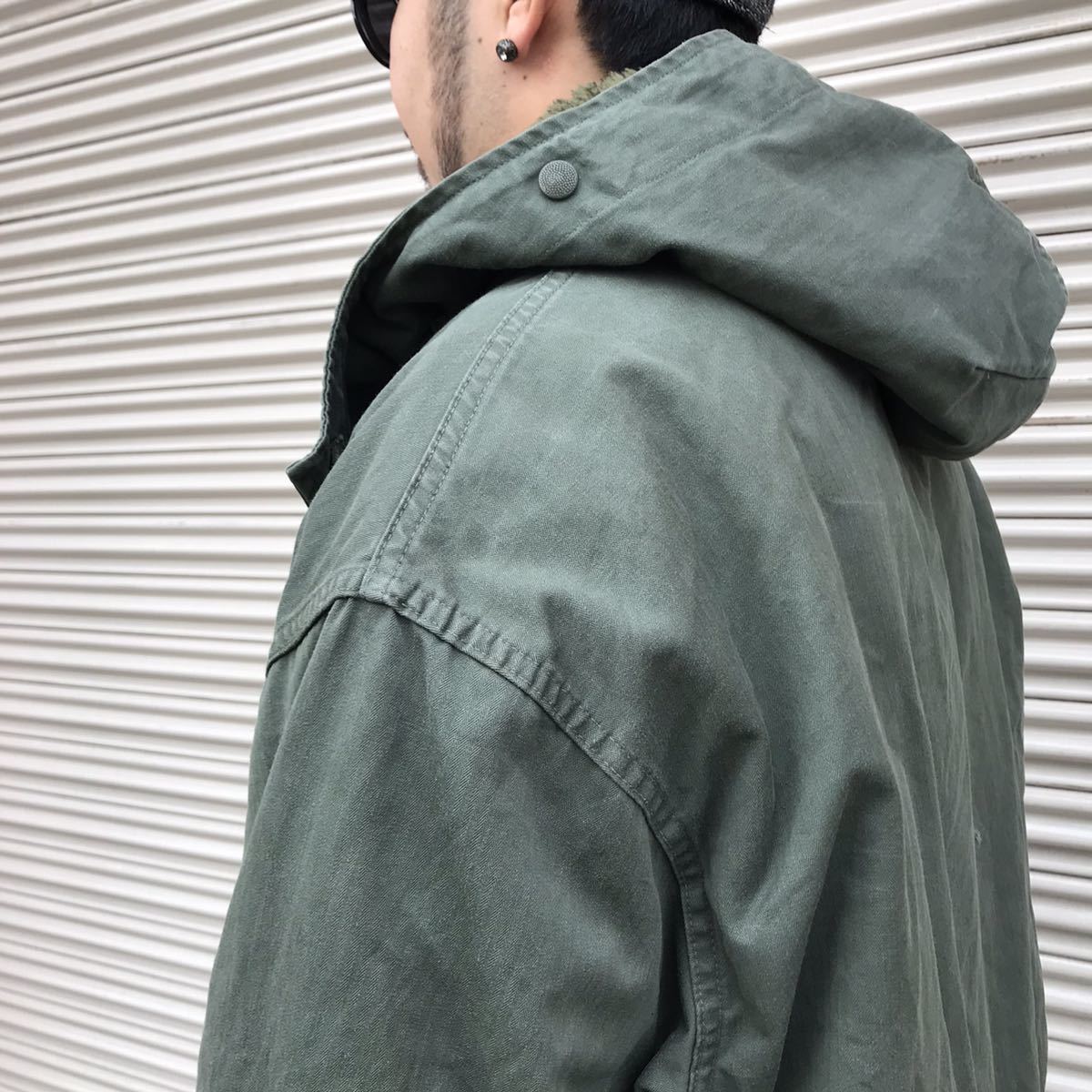  completion goods valuable . big size France army the truth thing F-1 herringbone Vintage field Parker liner attaching full Mod's Coat M-64 112C