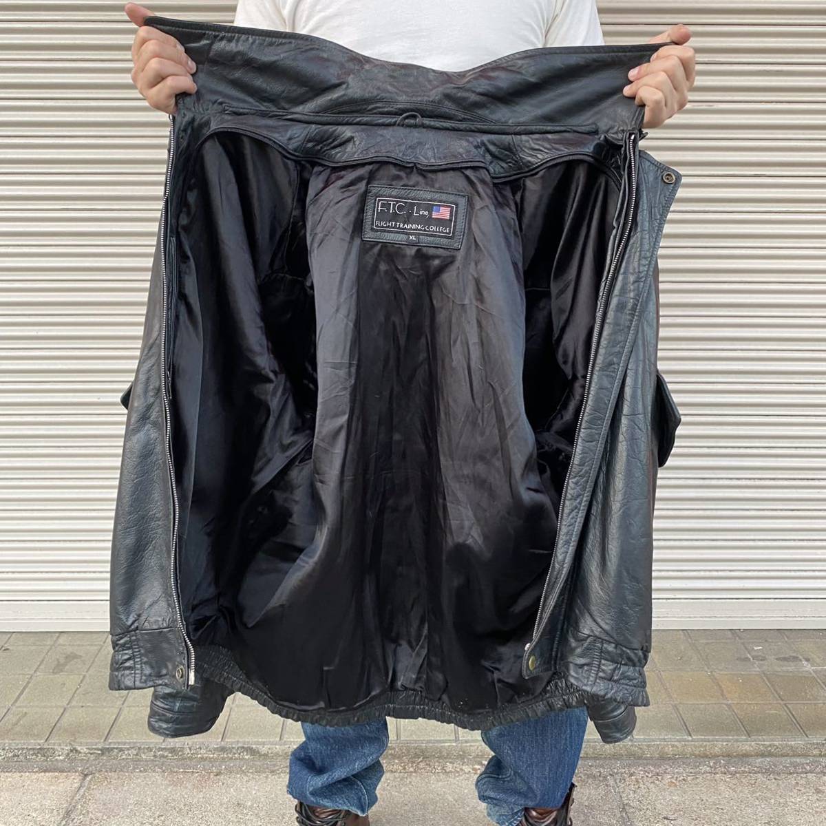 Euro F T C Line レザー フライトジャケット A-2 XL ビッグ Euro F T C Line レザー フライトジャケット A-2 XL ビッグ