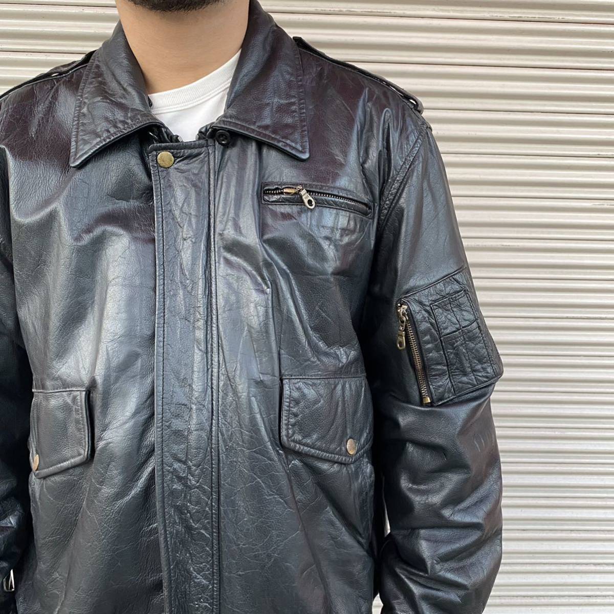 Euro F T C Line レザー フライトジャケット A-2 XL ビッグ Euro F T C Line レザー フライトジャケット A-2 XL ビッグ