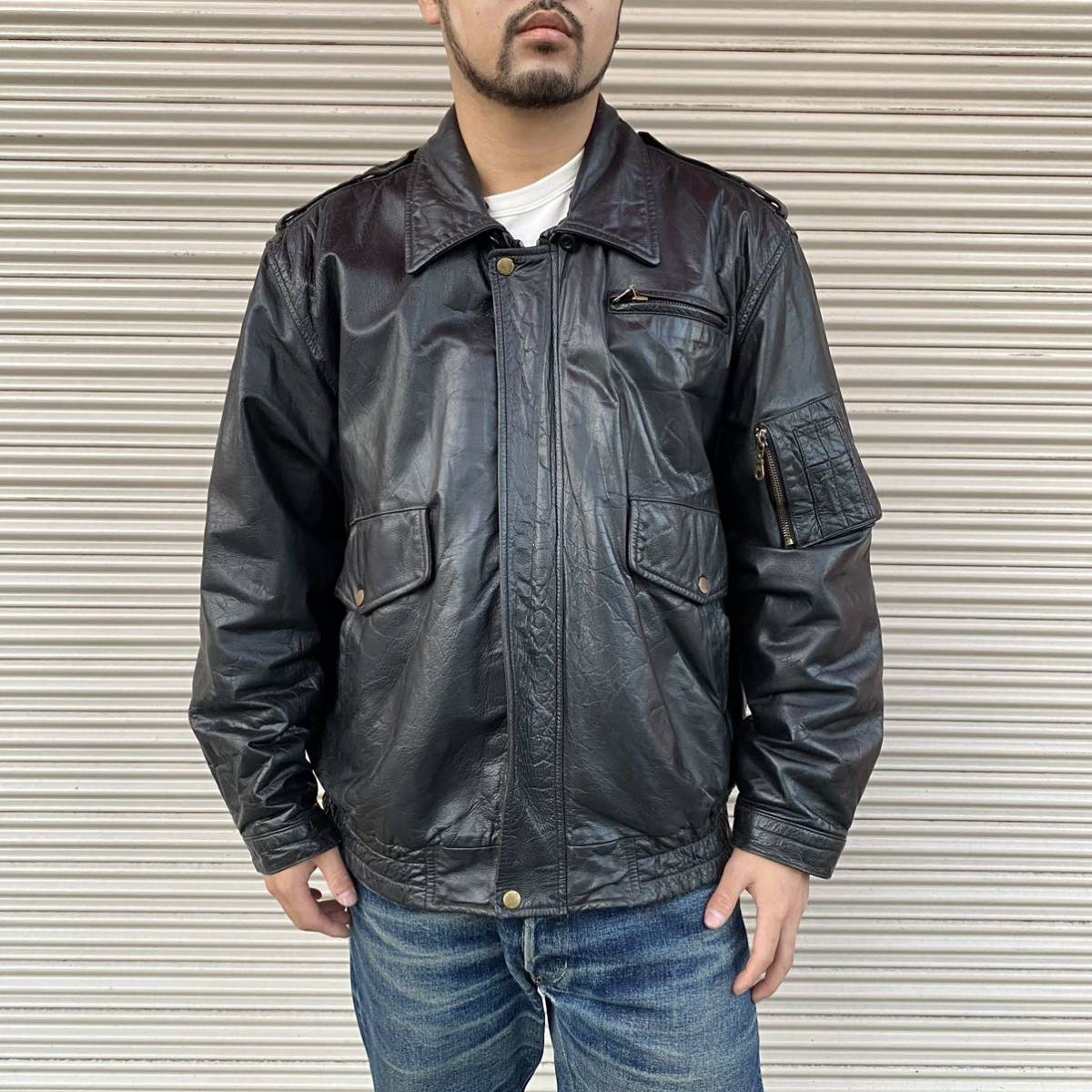 Euro F T C Line レザー フライトジャケット A-2 XL ビッグ Euro F T C Line レザー フライトジャケット A-2 XL ビッグ