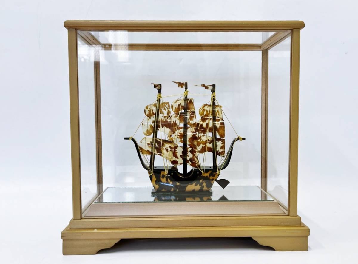 べっ甲 オランダ船 帆船 蘭船 置物 インテリア 飾り物 オブジェ ガラス