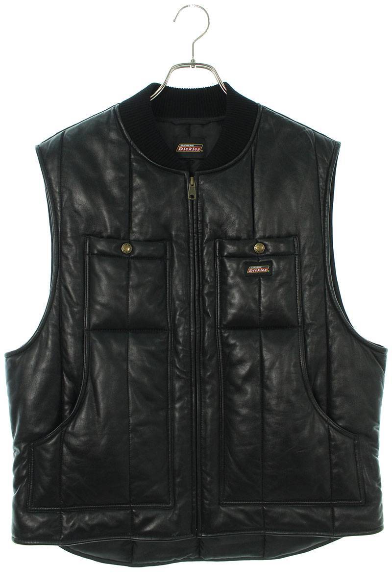 シュプリーム SUPREME ディッキーズ 23AW Leather Work Vest サイズ:M レザーワークダウンベスト 中古 OM10