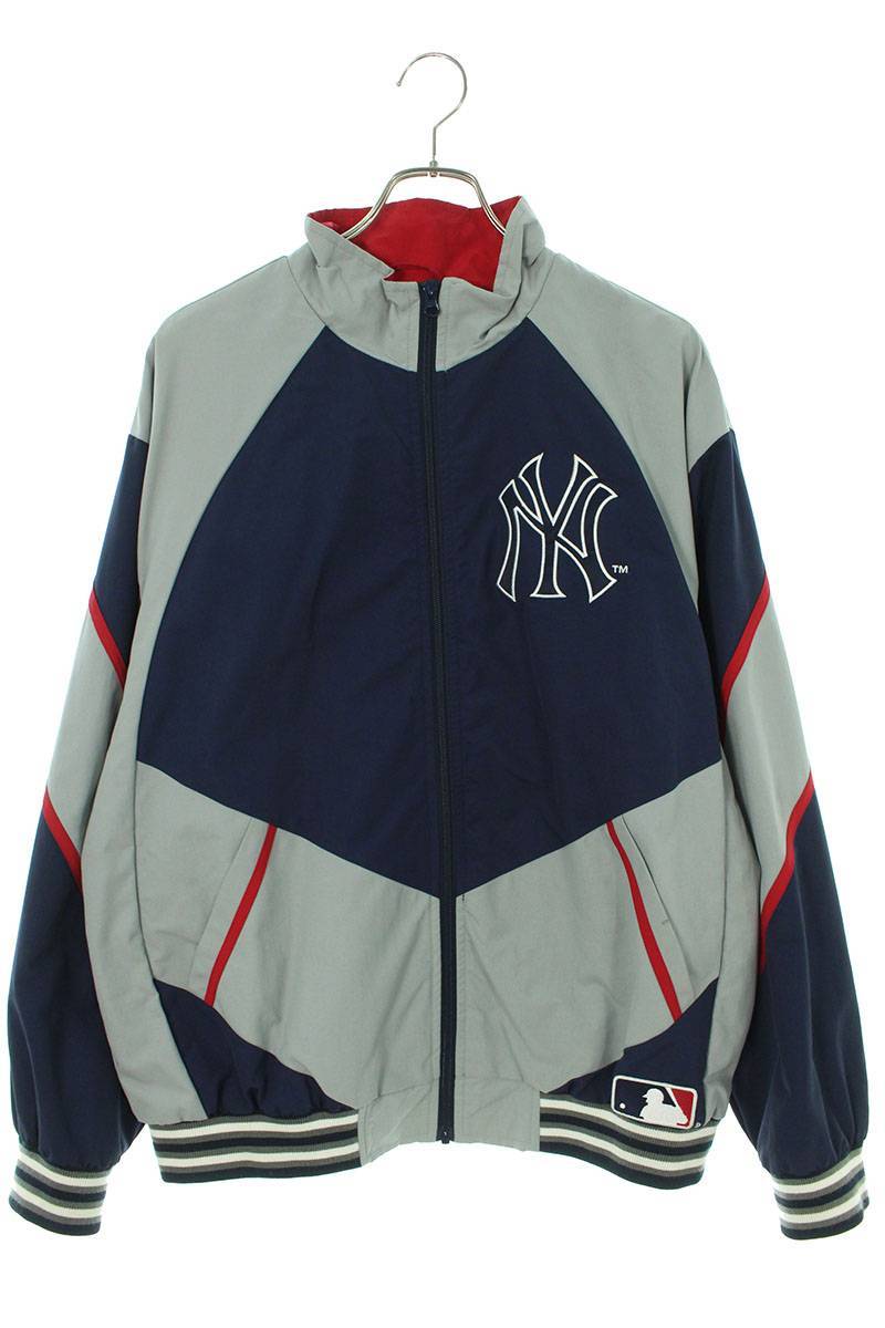 シュプリーム SUPREME 21SS New York Yankees Track Jacket サイズ:L NY刺繍ナイロントラックジャケットブルゾン 中古 BS99