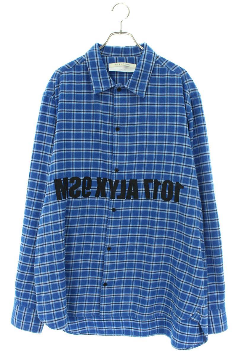 アリクス ALYX GRAPHIC FLANNEL SHIRT サイズ:56 グラフィックロゴフランネルチェック長袖シャツ 中古 BS99_画像1