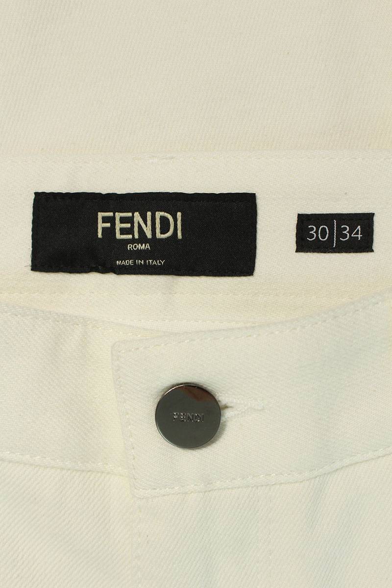 フェンディ FENDI FLP201 AF8Y サイズ:30/34 ロゴエンボススキニーロングパンツ 中古 BS99_画像3