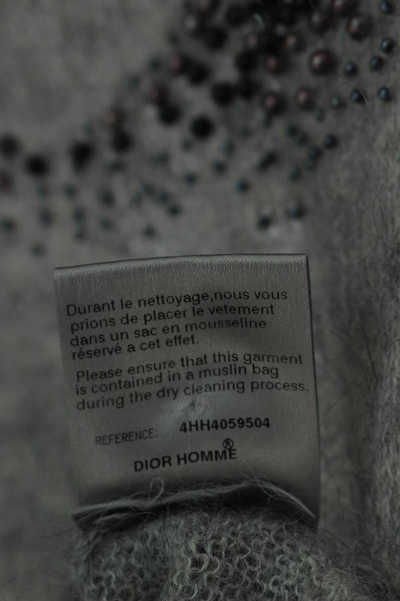 ディオールオム Dior HOMME 04AW 4HH4059504 サイズ:S スパンコールビーズ刺繍タートルネックモヘアニットセーター 中古 SB01の画像4