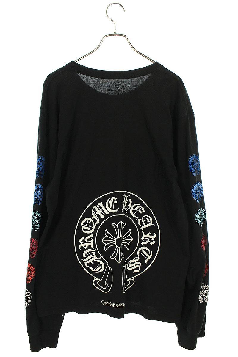 クロムハーツ Chrome Hearts CH L/S /1 サイズ:XL バックホースシュープリント長袖カットソー 中古 SJ02_画像2