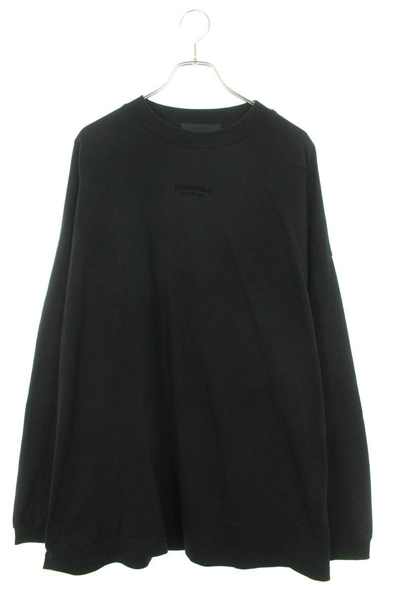 フォグ FOG ESSENTIALS L/S Tee Jet Black サイズ:L フロントロゴ長袖カットソー 中古 OM10_画像1