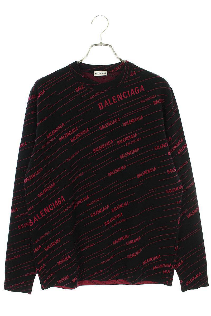 バレンシアガ BALENCIAGA 583094 T1524 サイズ:S ロゴジャガードニット 中古 BS55_画像1