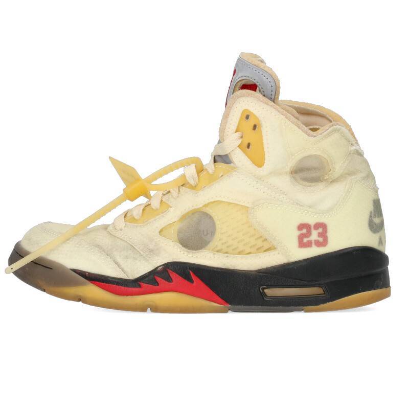 ナイキ オフホワイト NIKE OFF-WHITE AIR JORDAN 5 SAIL DH8565-100 26cm エアジョーダン5セイルスニーカー 中古 BS55