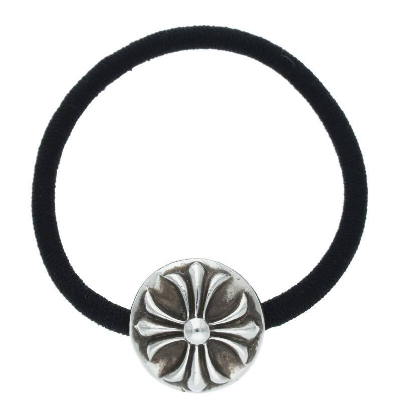 クロムハーツ Chrome Hearts HAIRBAND/クロスボールボタンヘアゴム シルバーコンチョ 中古 OM10_画像1