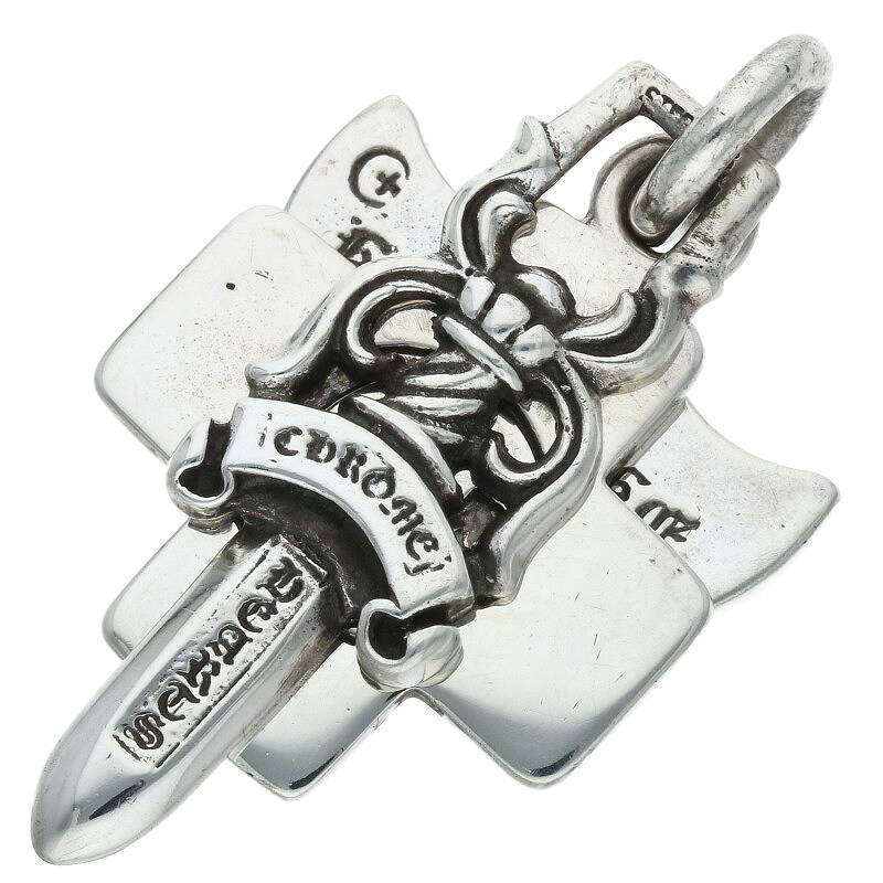 クロムハーツ Chrome Hearts 氷室京介/3トリンケッツ シルバーネックレストップ 中古 SS07