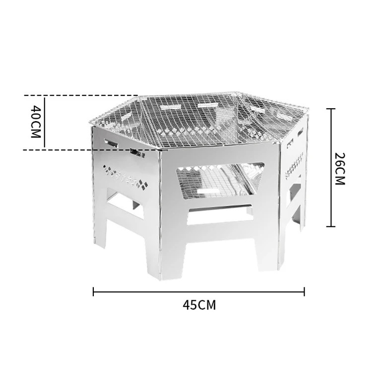 CHANODUG OUTDOOR ヘキサ ステンレス カマドグリル 焚き火台 焚火台 ファイヤーグリル キャリーケース付 バーベキューグリル コンロ ３_画像8