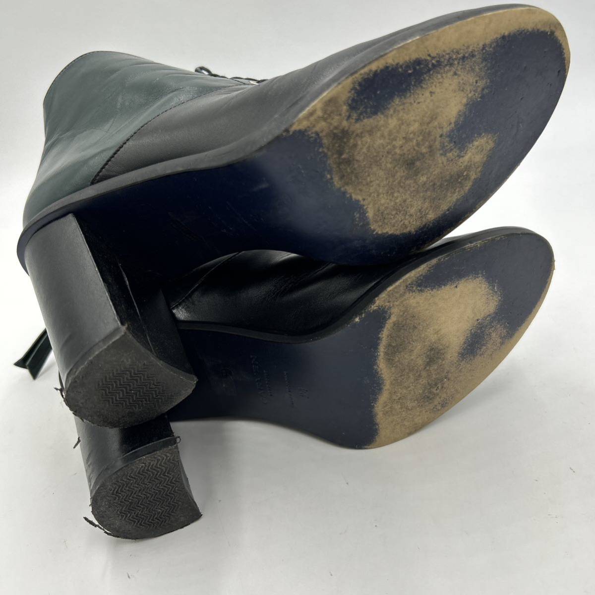 D @ 日本製 '洗礼されたデザイン'『CARVEN カルヴェン』本革 LETHER バイカラー レースアップ ブーツ 24cm レディース 婦人靴 シューズ _画像6