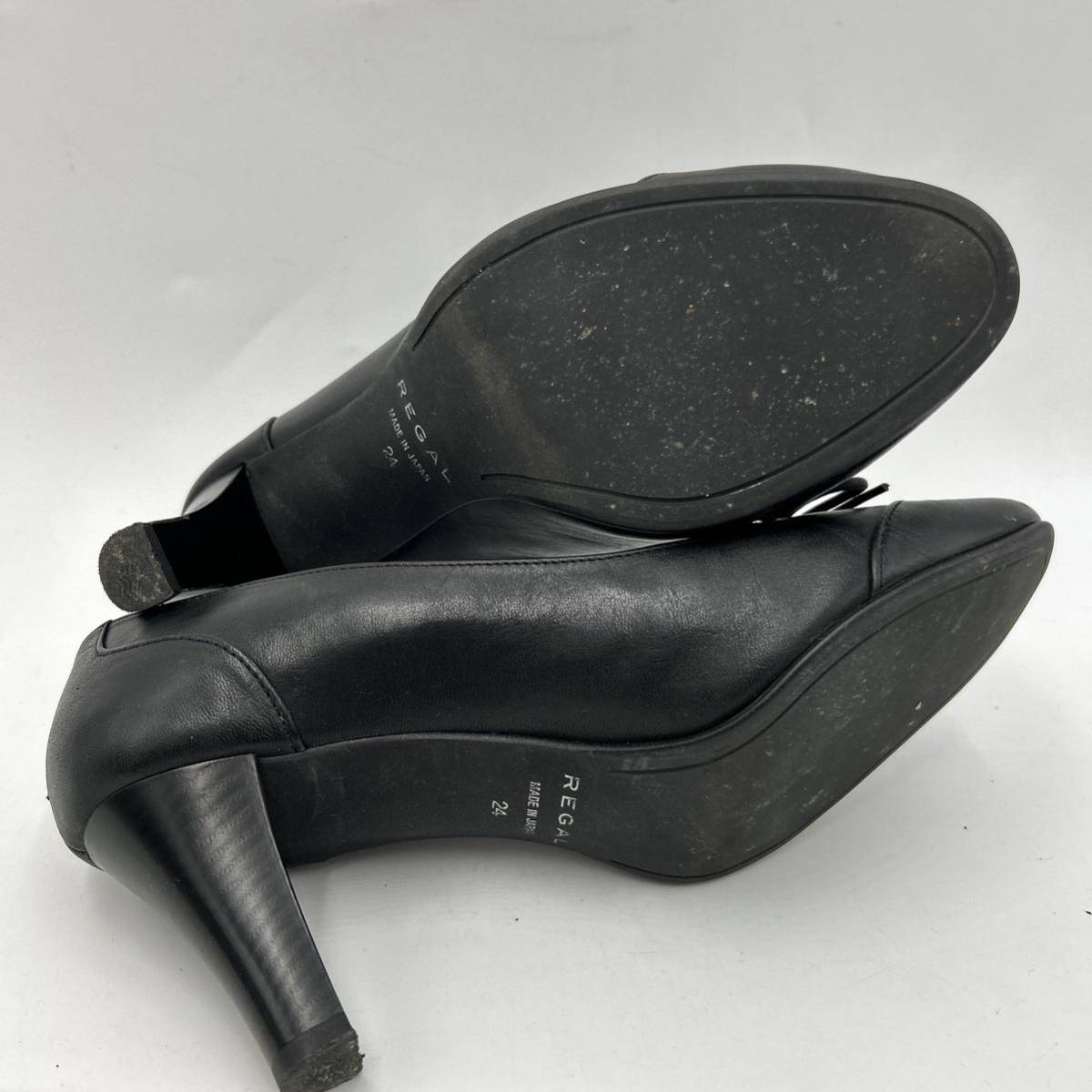C @ 日本製 '洗礼されたデザイン'『REGAL リーガル』本革 LETHER ヒール パンプス 革靴 24cm 履き心地抜群 レディース 婦人靴 シューズ 黒_画像6