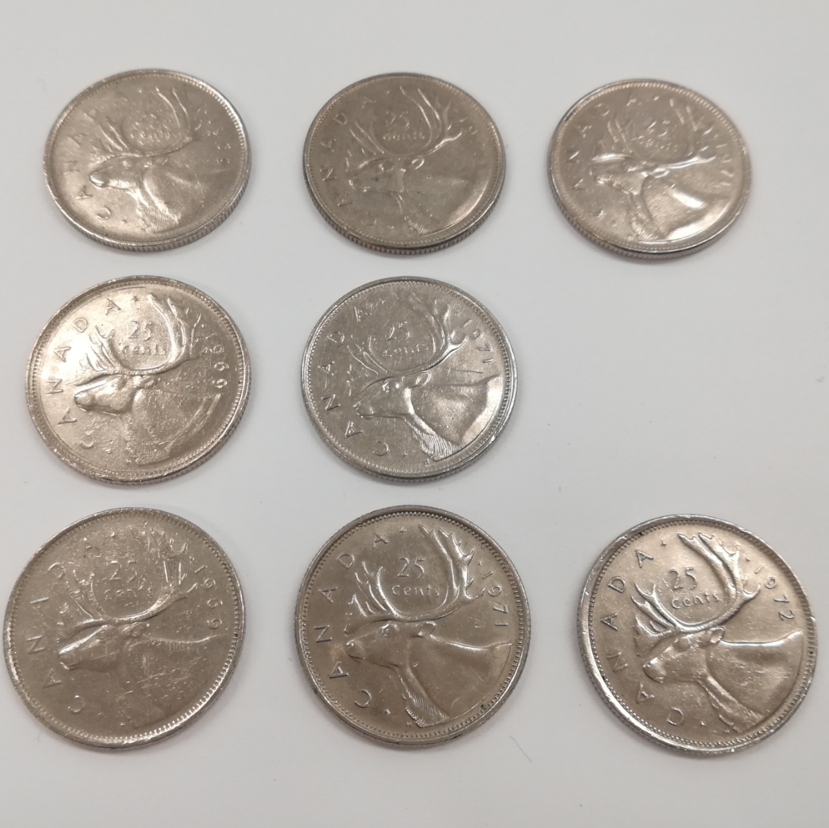 カナダ25セント硬貨×8枚 管理919