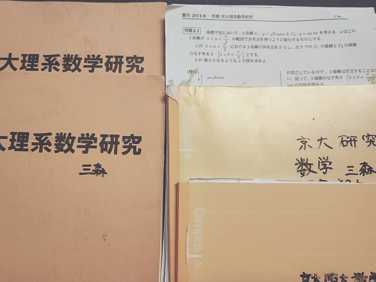 駿台　三森司先生　通期　京大理系数学研究　テキスト・板書・プリント　上位クラス　河合塾　駿台　鉄緑会　Z会　東進　SEG_画像1