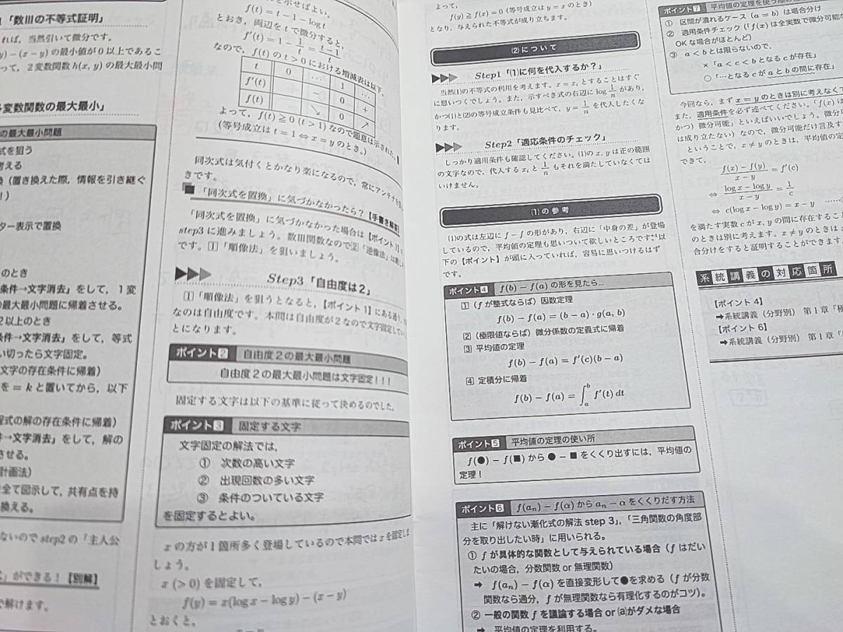 鉄緑会　小橋先生　21年　夏期　高３理系数学・分野別　数Ⅲ　テキスト・解説冊子・補助冊子フルセット　河合塾　駿台　鉄緑会　東進　SEG