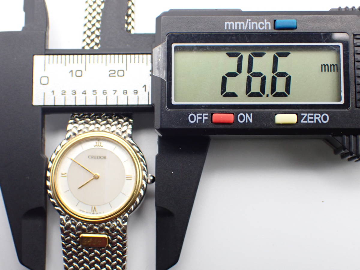 １円～★SEIKO セイコー クレドール 5A70-0270 18KT QZ シルバー文字盤 レディース腕時計 N149514_画像8