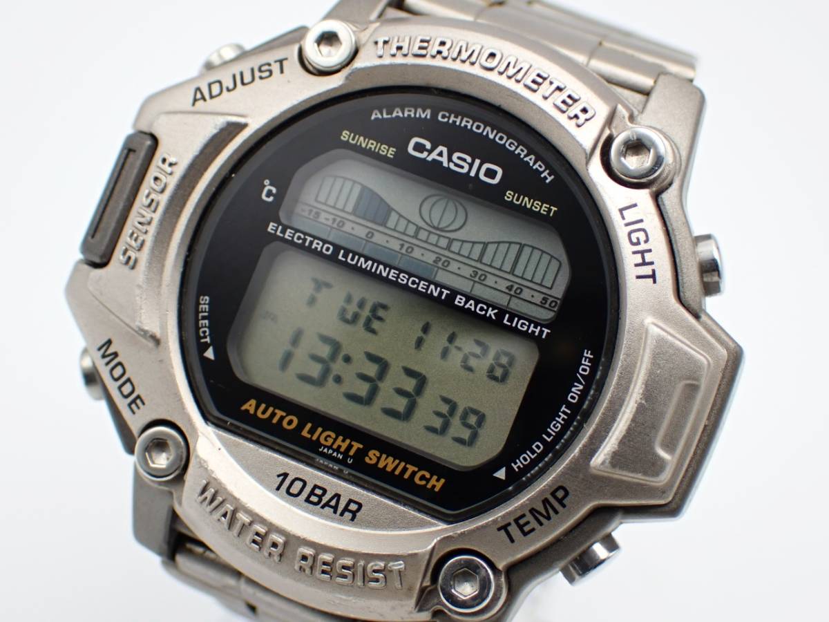 １円～★稼働品★CASIO カシオ PRT-111 プロトレック PRO TRKE デジタル チタン メンズ腕時計 N32181⑩_画像1