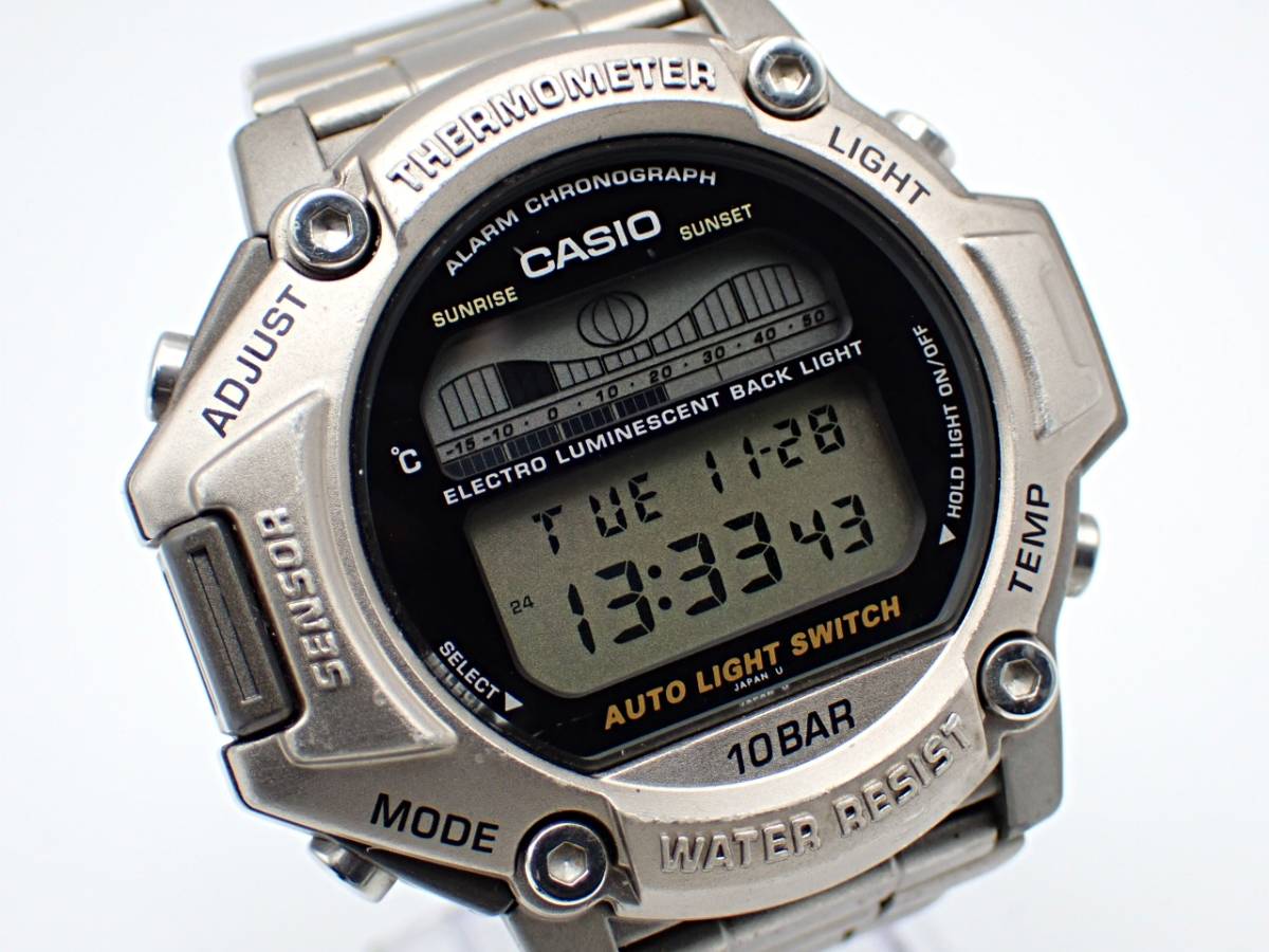 １円～★稼働品★CASIO カシオ PRT-111 プロトレック PRO TRKE デジタル チタン メンズ腕時計 N32181⑩_画像2