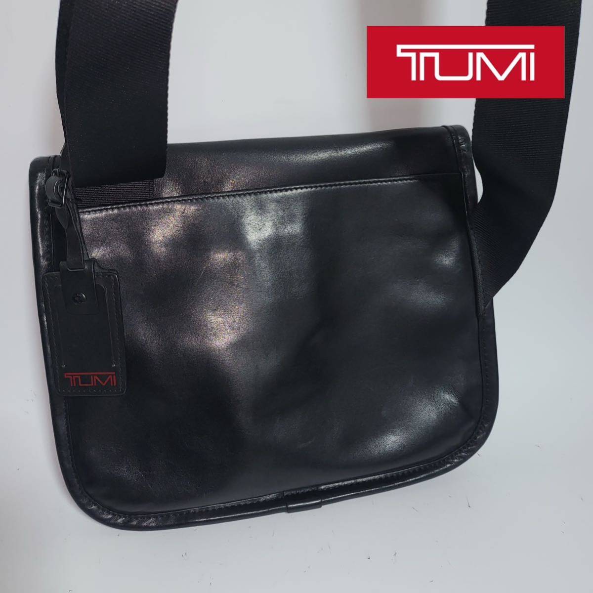 美品に近い◇◇TUMI トゥミ ショルダーバッグ 92105DH ALPHA Small Flap Body Bag アルファ スモールフラップ ナパレザー 牛革 フラップ式_画像1