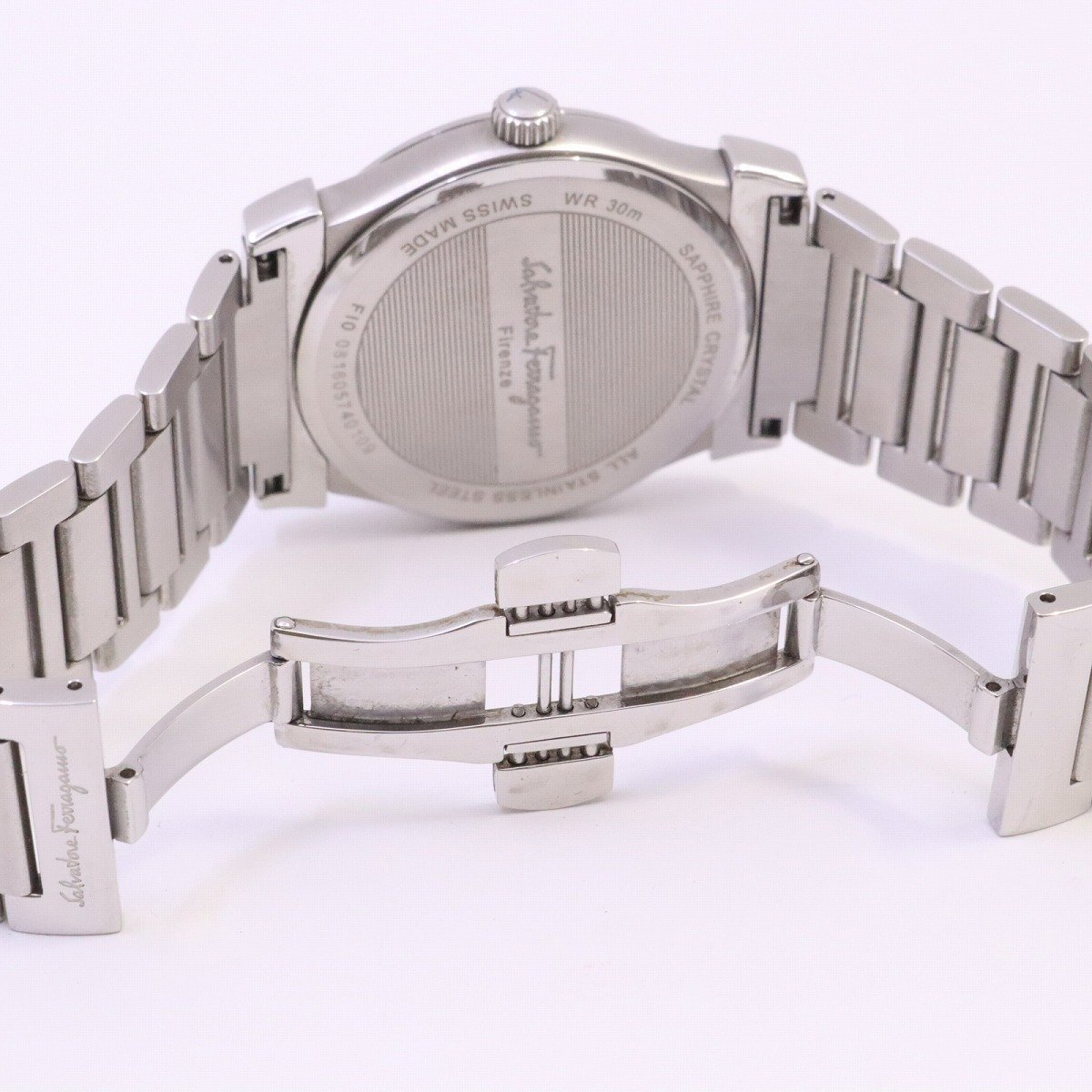 フェラガモ クォーツ メンズ 腕時計 シルバー文字盤 純正SSベルト F10990014【いおき質店】_画像6